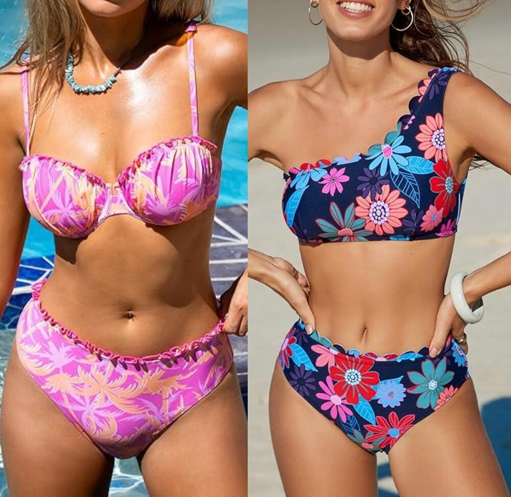NWT CUPSHE LOT OF 2 2-PC Bikini Two Piece Bathing Suit Surf Swim Bundle SZ XL